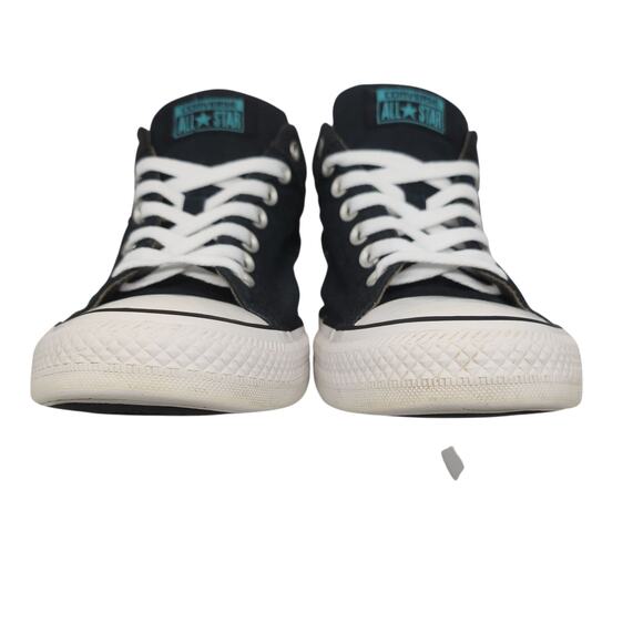 Converse All Star Mens 10 Black Blue Turquoise Low Tops Grunge Punk Hipster - Picture 7 of 16